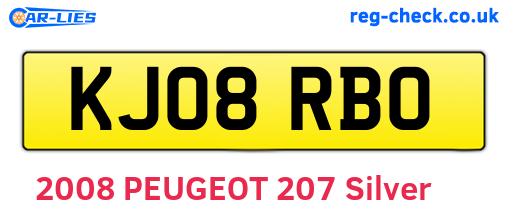 KJ08RBO are the vehicle registration plates.