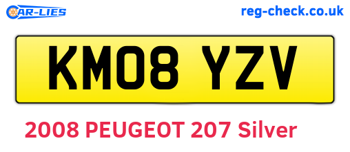 KM08YZV are the vehicle registration plates.