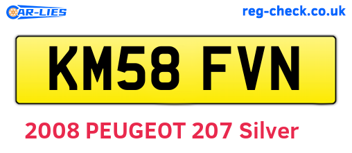KM58FVN are the vehicle registration plates.