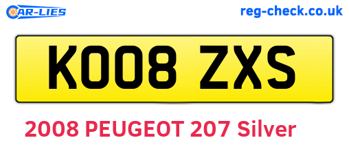 KO08ZXS are the vehicle registration plates.