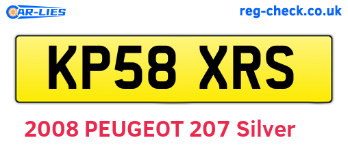 KP58XRS are the vehicle registration plates.