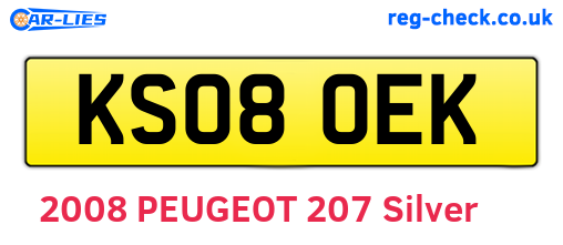 KS08OEK are the vehicle registration plates.