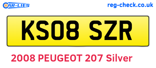KS08SZR are the vehicle registration plates.