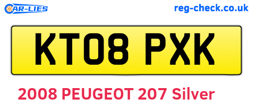 KT08PXK are the vehicle registration plates.