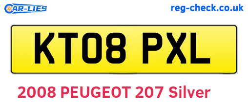 KT08PXL are the vehicle registration plates.