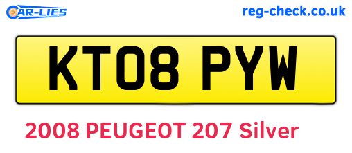 KT08PYW are the vehicle registration plates.