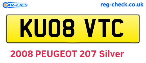 KU08VTC are the vehicle registration plates.