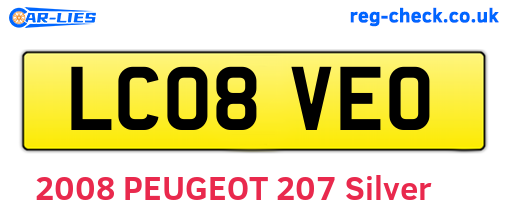 LC08VEO are the vehicle registration plates.