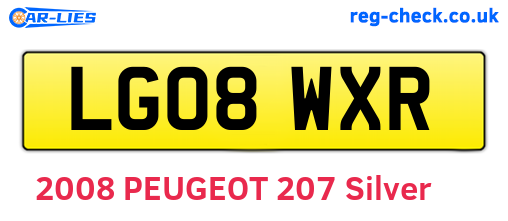LG08WXR are the vehicle registration plates.