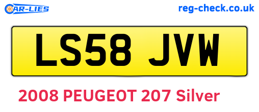 LS58JVW are the vehicle registration plates.