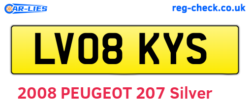 LV08KYS are the vehicle registration plates.