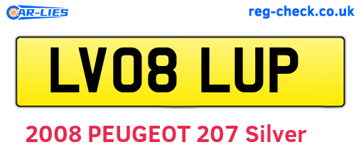 LV08LUP are the vehicle registration plates.