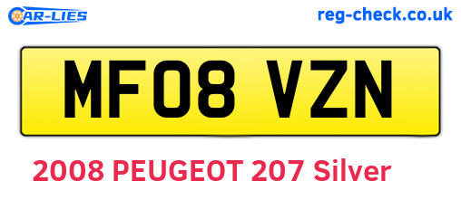 MF08VZN are the vehicle registration plates.