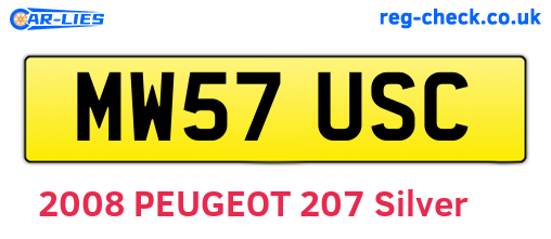 MW57USC are the vehicle registration plates.