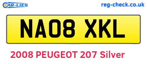 NA08XKL are the vehicle registration plates.