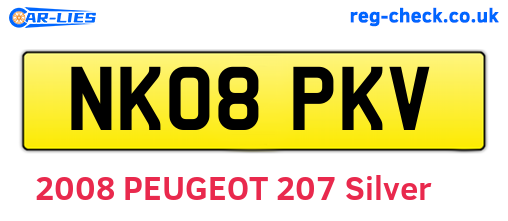 NK08PKV are the vehicle registration plates.