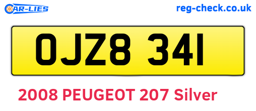 OJZ8341 are the vehicle registration plates.