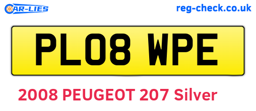 PL08WPE are the vehicle registration plates.