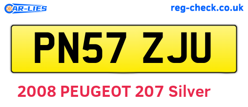 PN57ZJU are the vehicle registration plates.