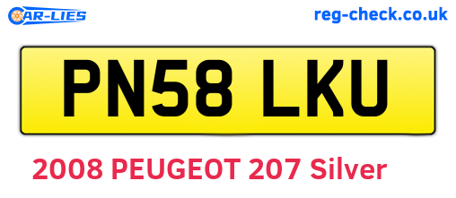 PN58LKU are the vehicle registration plates.