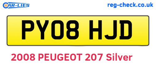 PY08HJD are the vehicle registration plates.