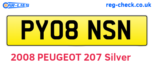 PY08NSN are the vehicle registration plates.