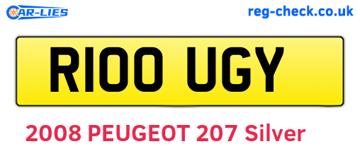 R100UGY are the vehicle registration plates.