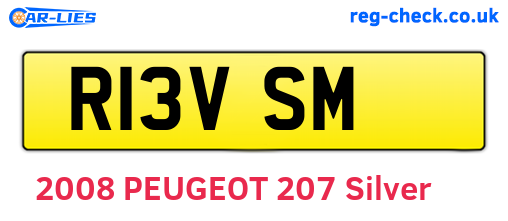 R13VSM are the vehicle registration plates.