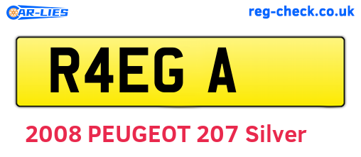 R4EGA are the vehicle registration plates.