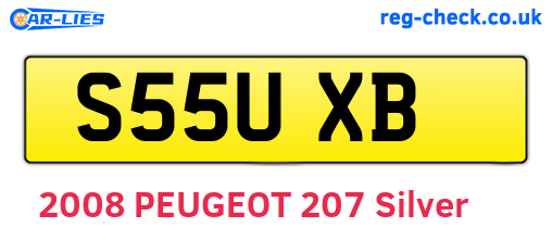 S55UXB are the vehicle registration plates.