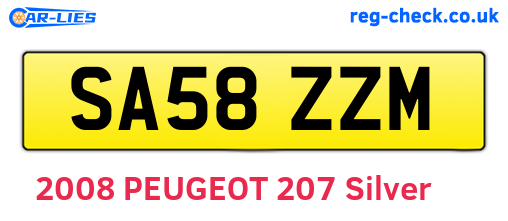 SA58ZZM are the vehicle registration plates.