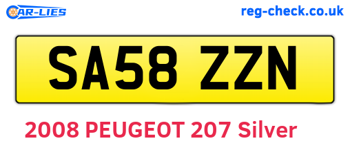 SA58ZZN are the vehicle registration plates.