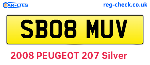 SB08MUV are the vehicle registration plates.