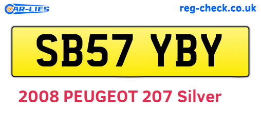 SB57YBY are the vehicle registration plates.