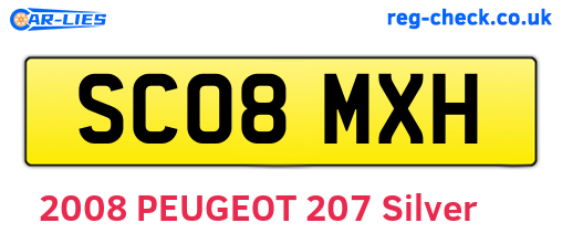 SC08MXH are the vehicle registration plates.