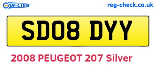 SD08DYY are the vehicle registration plates.