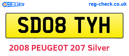 SD08TYH are the vehicle registration plates.