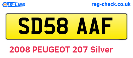 SD58AAF are the vehicle registration plates.