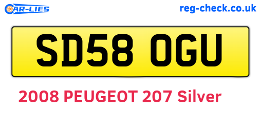SD58OGU are the vehicle registration plates.