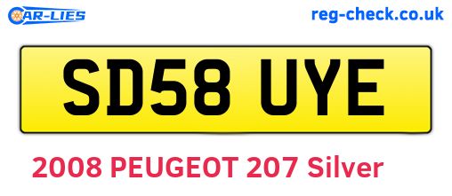 SD58UYE are the vehicle registration plates.