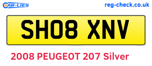 SH08XNV are the vehicle registration plates.