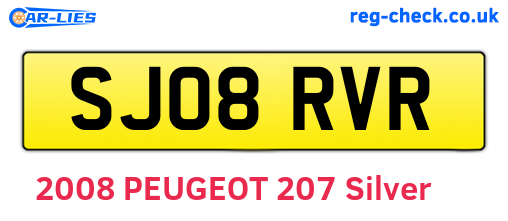 SJ08RVR are the vehicle registration plates.