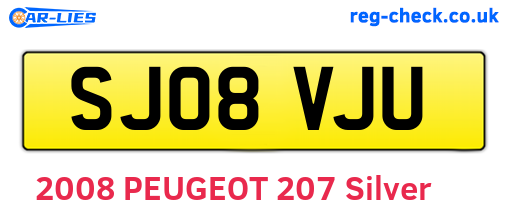 SJ08VJU are the vehicle registration plates.