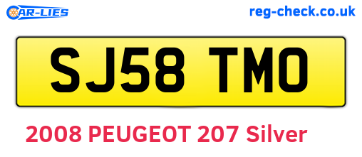 SJ58TMO are the vehicle registration plates.