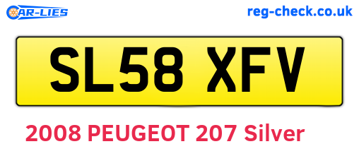 SL58XFV are the vehicle registration plates.