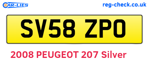 SV58ZPO are the vehicle registration plates.