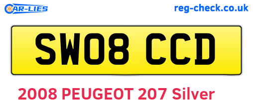 SW08CCD are the vehicle registration plates.