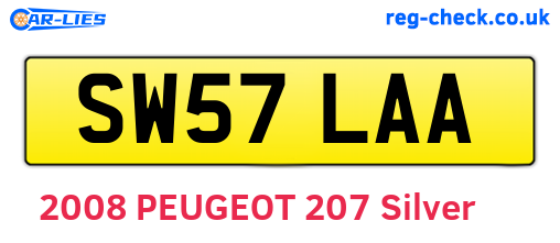 SW57LAA are the vehicle registration plates.
