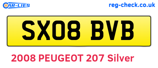 SX08BVB are the vehicle registration plates.