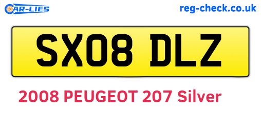 SX08DLZ are the vehicle registration plates.